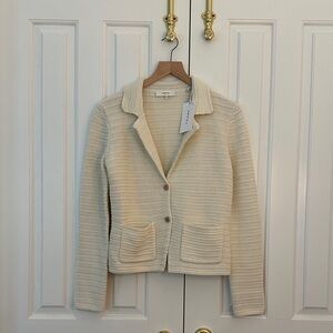 Frame Denim Ivory Knit Blazer